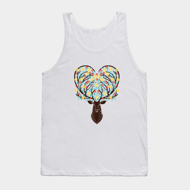 Blooming Deer Tank Top by Tobe_Fonseca